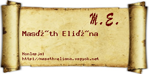 Masáth Eliána névjegykártya